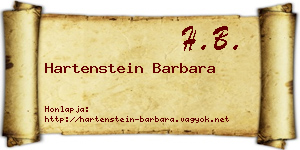 Hartenstein Barbara névjegykártya